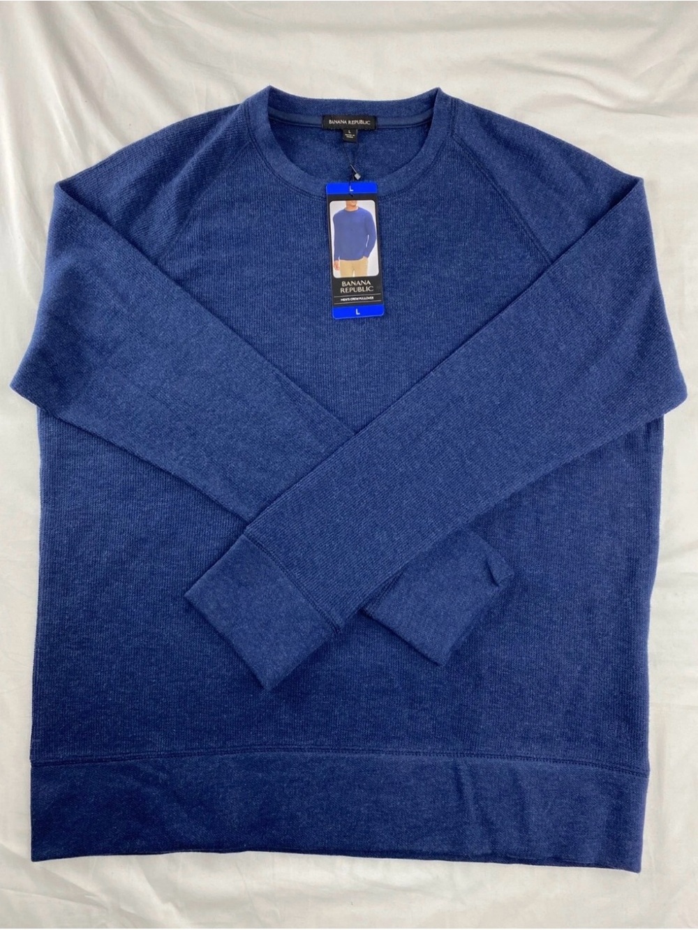 Banana Republic Men's Crewneck Lightweight Sweater Deep Blue Size Large NWT